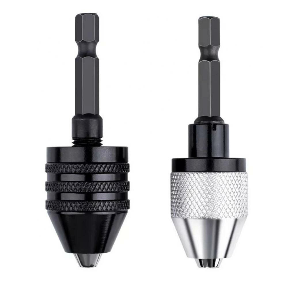 2PC Hex Shank-Black and White Keyless Дрель Адаптер патрона для легкой замены насадок, доступный в электрической шлифова - описание