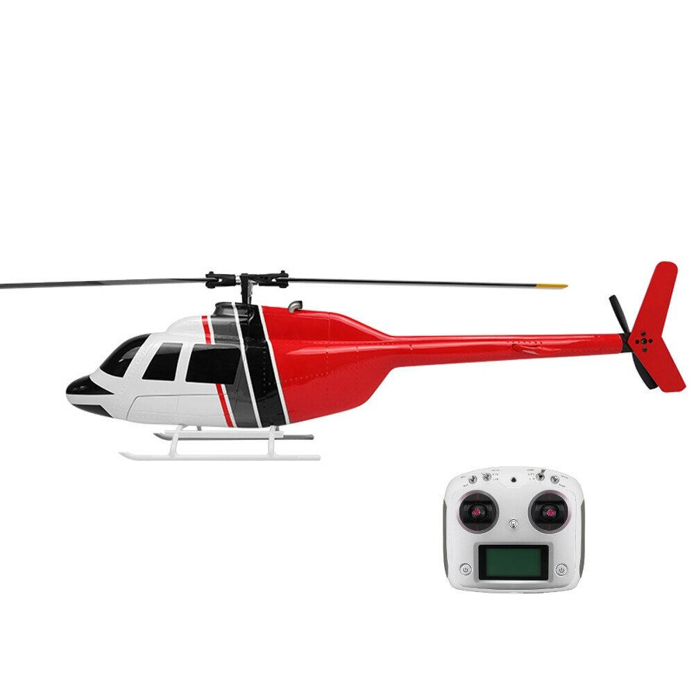 FLY WING Bell 206 V2 Class 470 6CH Brushless Motor GPS Fixed Point Altitude Hold Scale RC Helicopter PNP With H1 Flight - акции