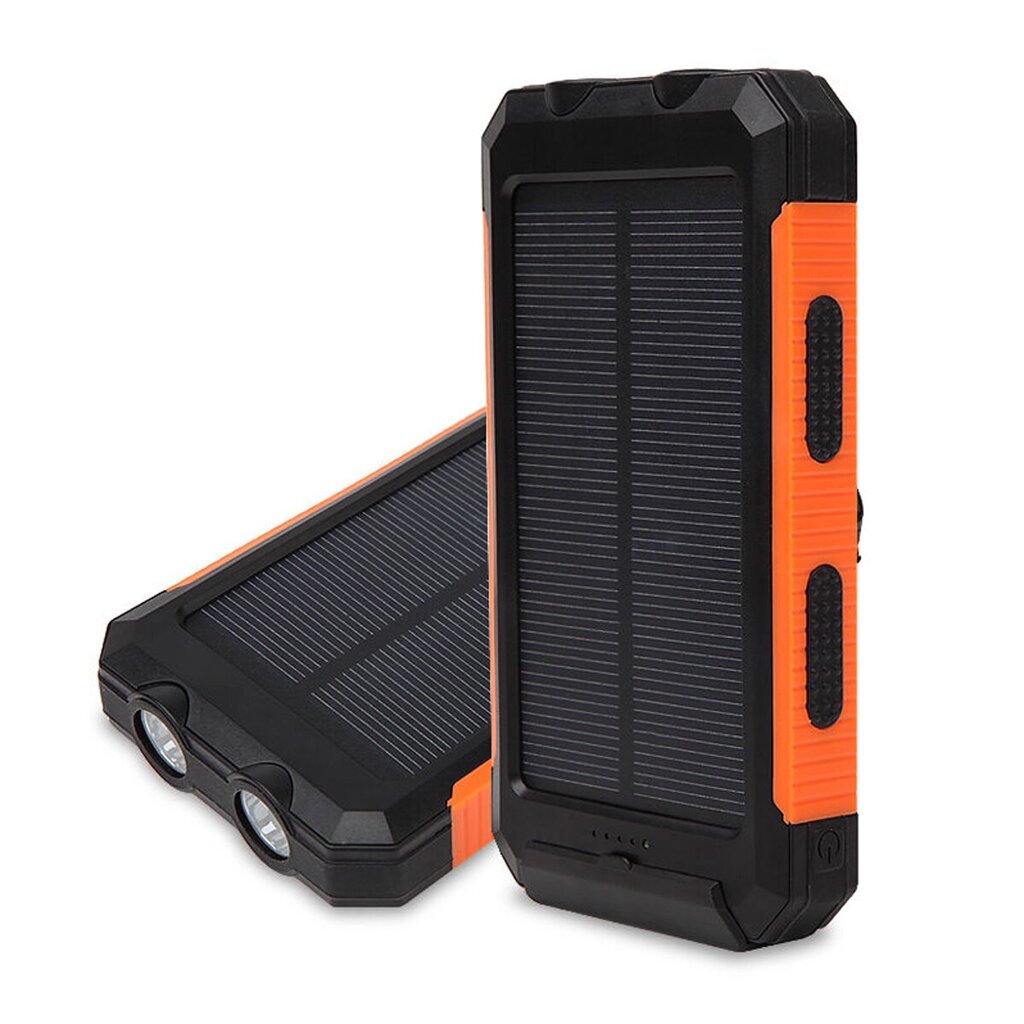 8000MAH Waterproof Solar Power Bank Solar Charger Built In Compass Dual USB Portable 2 LEDs Light - скидка