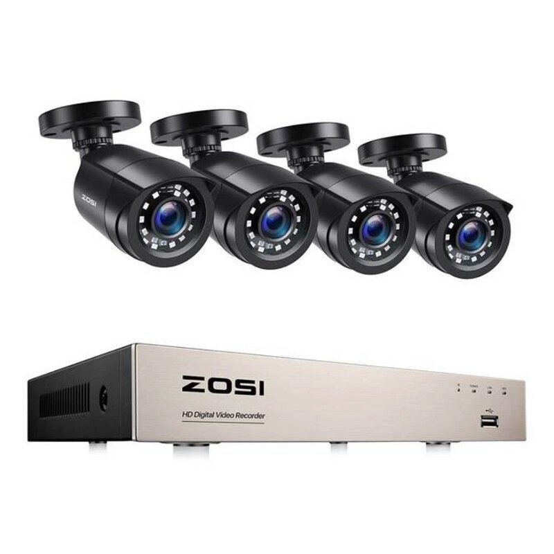 ZOSI C106 8CH Video Видеорегистратор + 4PCS 2MP 1080P HD Коаксиальный камера Комплект со встроенным жестким диском 1T HD - доставка