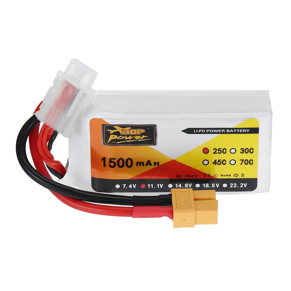 ZOP power 11,1 в 1500 мач/2200 мач 25C 3S lipo батарея XT60/T plug для RC дрон - преимущества