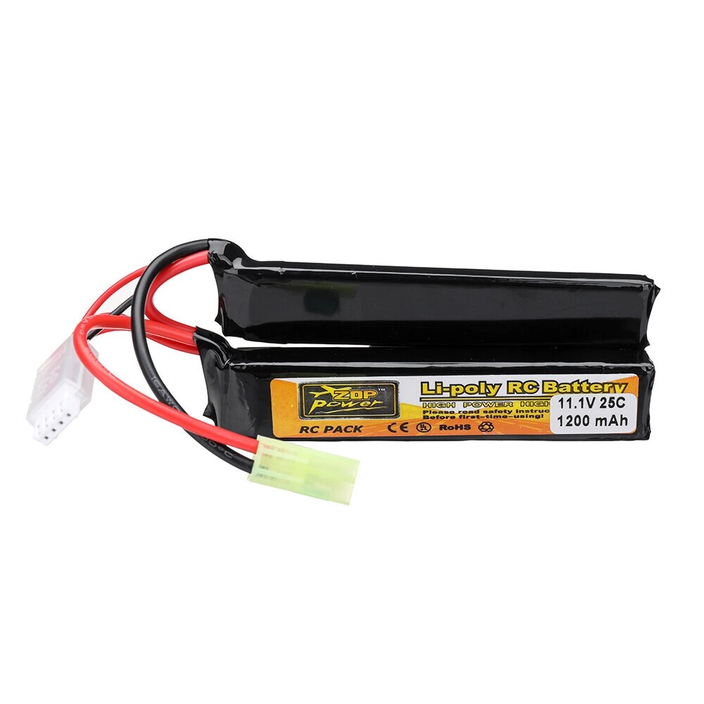 ZOP Power 11.1V 1200mAh 25C 3S LiPo Батарея Штекер Tamiya с T Plug Адаптерным кабелем для RC Авто - интернет магазин