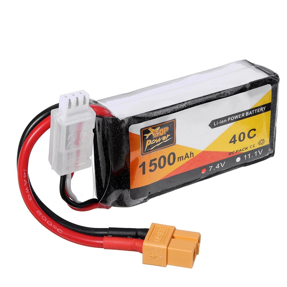 5 шт. ZOP Power 7,4 В 1500 мАч 40C 2S Lipo Батарея XT60 Plug - преимущества