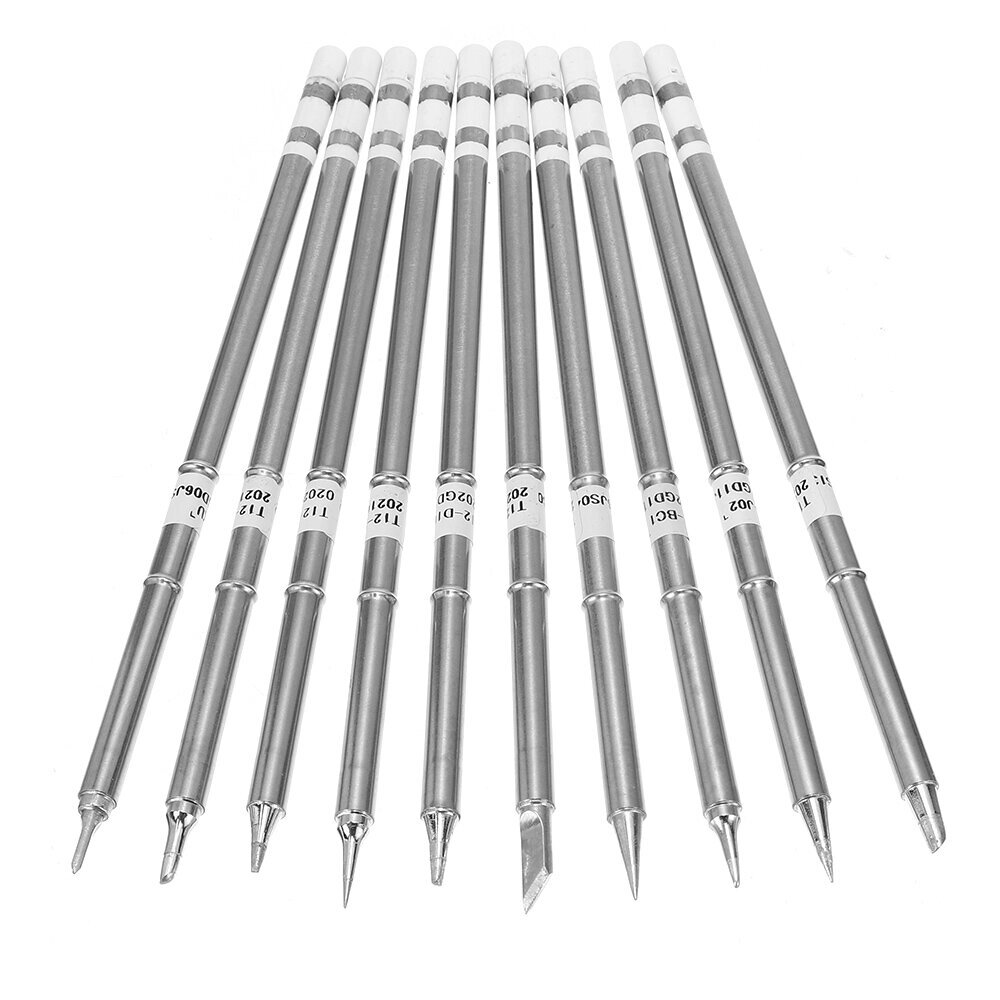 10PCS T12Lead-free Alloy Stainless Steel Цвет Soldering Iron Tips Set - Андижан