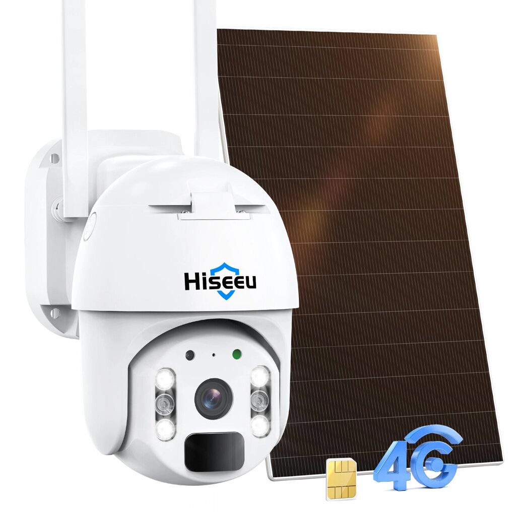 Hiseeu Wireless 4G LTE Cellular Security камера NO WIFI PTZ Color Night Vision 2-way Audio PIR Detection IP66 Водонепрон - опт