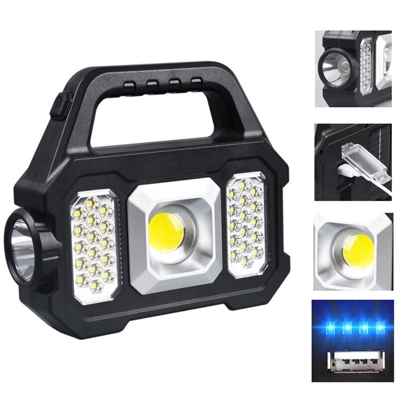 LED+COB/SMD Portable Strong Кемпинг Свет USB-зарядка LED солнечный Ручной фонарик Многофункциональный источник питания Д - описание