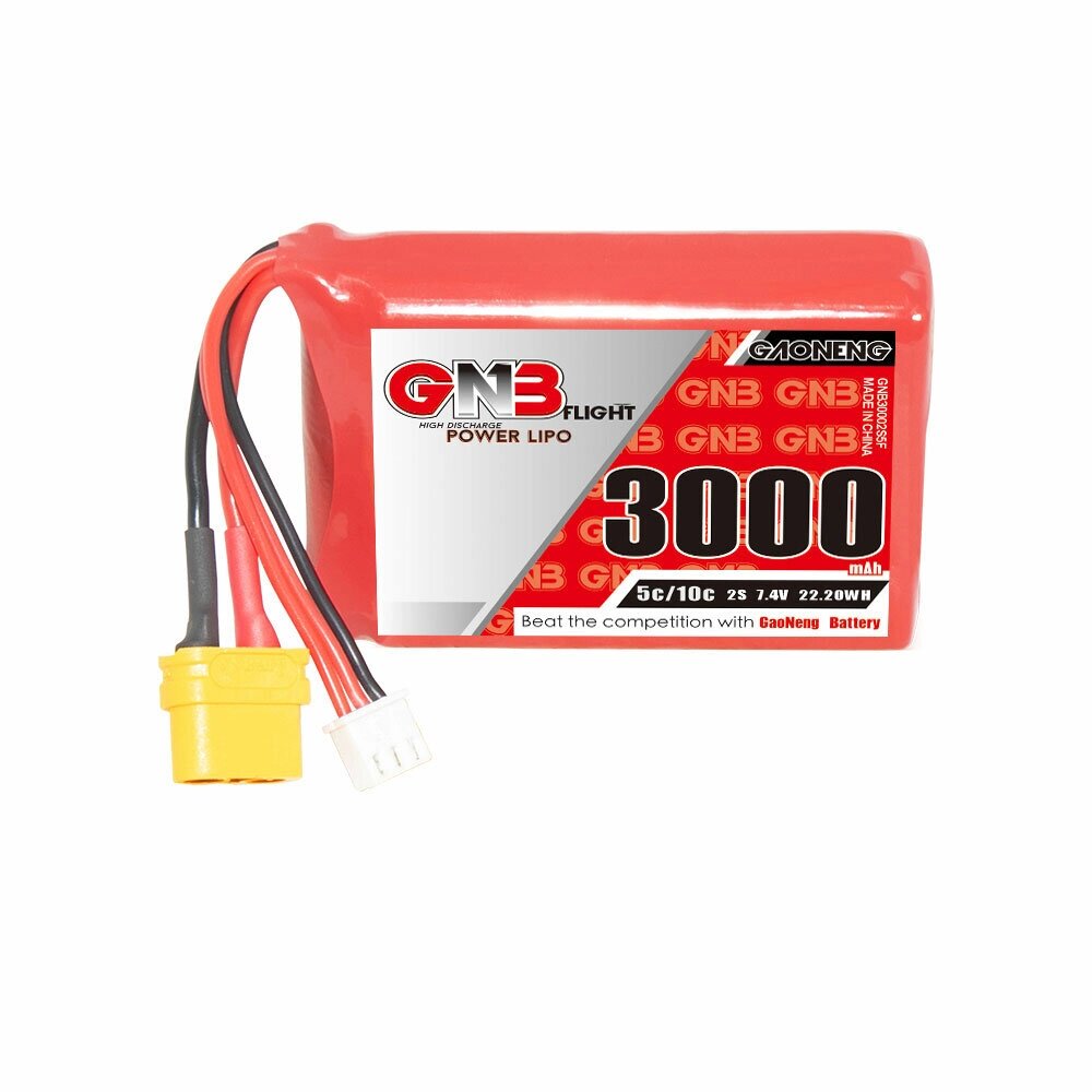 Gaoneng GNB 7.4V 3000mAh 5C 2S LiPo Батарея XT60 Штекер для Radiomaster TX12 - гарантия