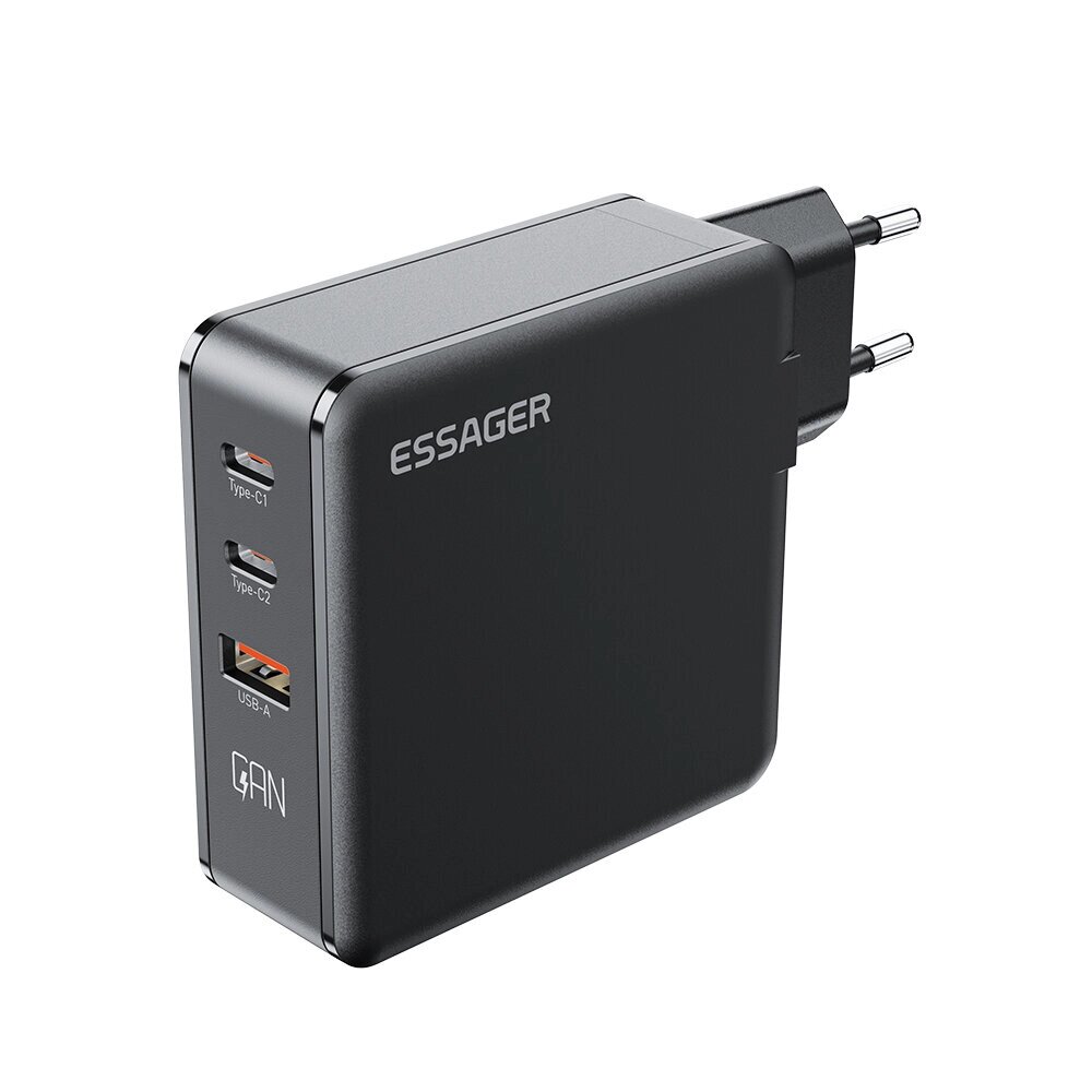 [Gan tech] essager 3-портовое зарядное устройство USB PD, 140 вт, два порта USB-C+USB-A QC2.0/3.0/4.0 PD2.0/3.0/3.1 FCP - характеристики