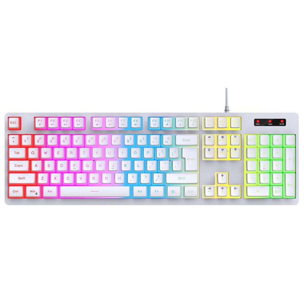 HXSJ 104 Key RGB с подсветкой Gaming Клавиатура USB Проводное подключение Поддержка 25 бесконфликтных клавиш для геймеро - Bangg