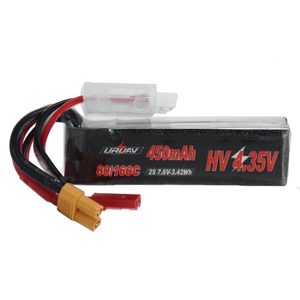 URUAV power 7,6 в 450 мач 80C/160C 2S HV lipo батарея XT30 штекер для RC дрон - описание