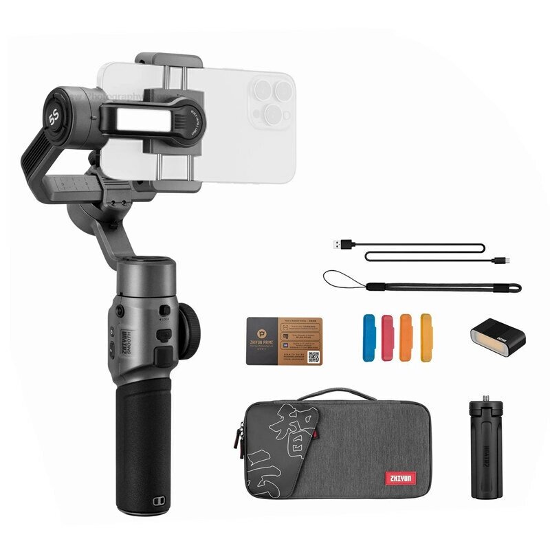 ZHIYUN Smooth 5S Смартфон Gimbals 3-осевой ручной стабилизатор для iPhone 14 Pro Max/iPhone 13/Xiaomi/VS DJI OM 6/OM5 - заказать