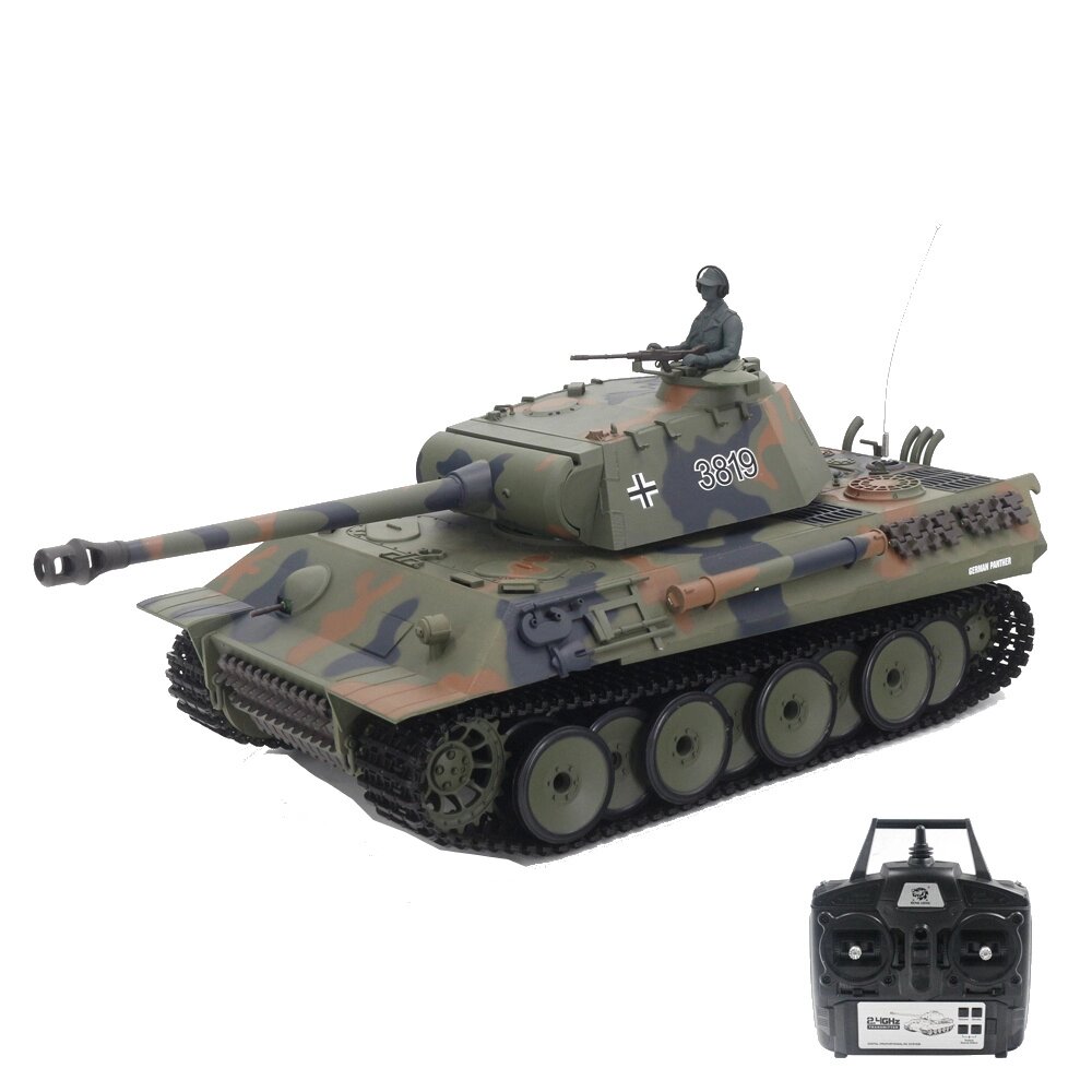 Heng Long 3819-1 7.0 1/16 2.4G Larger Germany Panther RC Tank Infrared Battle Launch Vehicles Models Smoke Sound Toys - преимущества