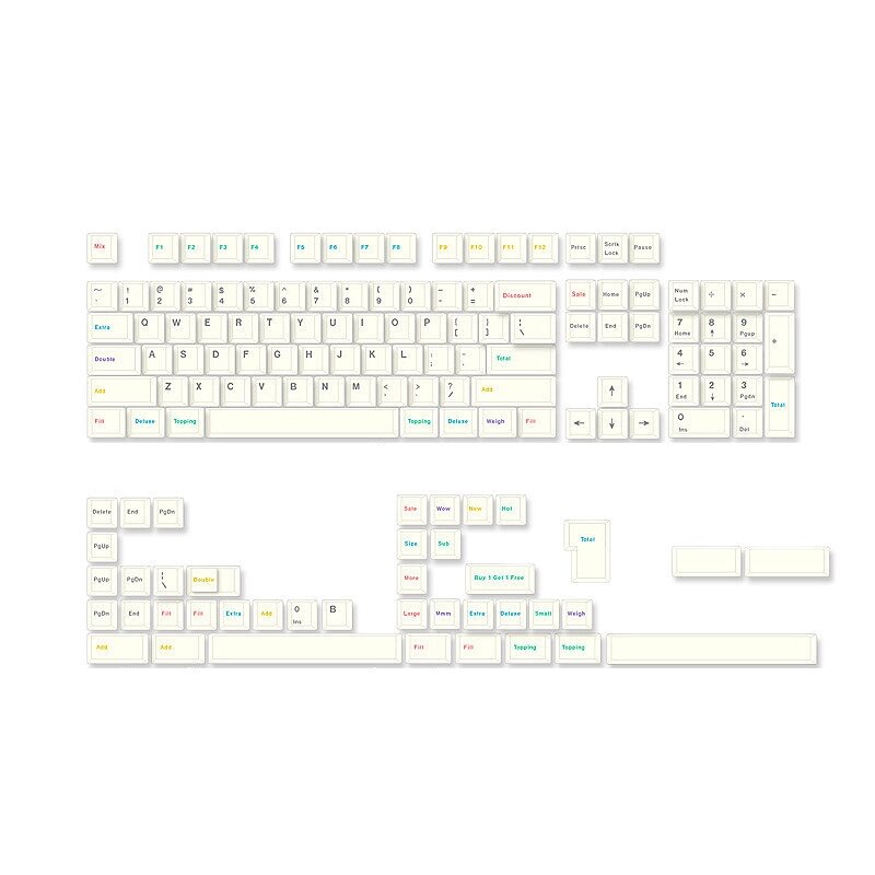 Йогурт 145 Keycap Set Cherry Профиль PBT Sublimation Подходит для 61/68/75/84/87/89/96/98/100/104/108 клавиатур - опт