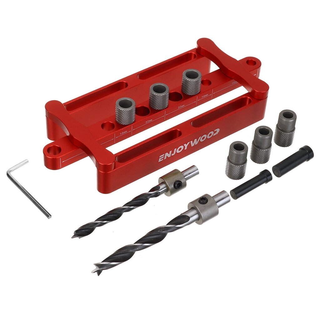 ENJOYWOOD X320 Self Centering Dowelling Jig Metric Inch Dowel Punch Locator Drilling Tools for Woodworking - сравнение