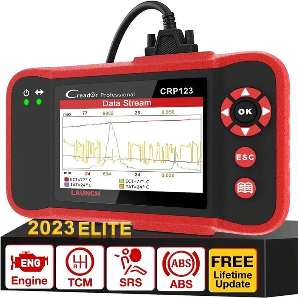 LAUNCH OBD2 Сканер CRP123 Elite Model Двигатель/ABS/SRS/Диагностическое сканирование трансмиссии Инструмент Считыватель - сравнение