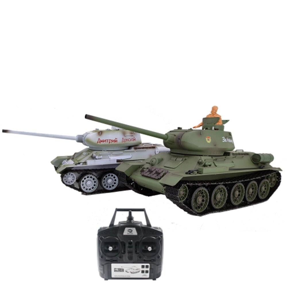 Heng Long TK7.0 3909-1 Русский T34/85 1/16 2,4G RC Танки Боевые машины C Звук Дымовые шары Стрелялки Экшн-модели Игрушки - Узбекистан