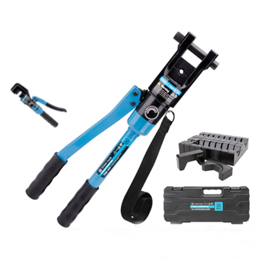 YQK-120/240/300 Blue Manual Hydraulic Pliers Crimp Wire Cutter Crimping Stripper Crimping Tools Electrician Multifunctio - Bangg