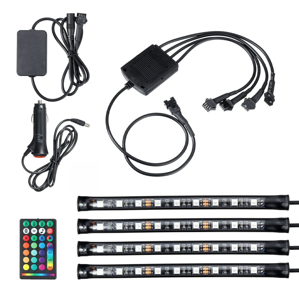 4PCS 9LED RGB полосные огни подсветки Управление дистанционным управлением Декоративный полоса атмосферы внутренняя ламп - сравнение