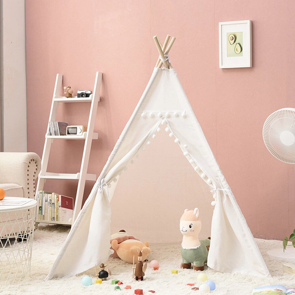 1.35M-1.8M Baby Tents Teepee Durable＆Quality Cotton Canvas Triangle Tent Kids Playhouse Pretend Indoor/Outdoor Play Tent - обзор