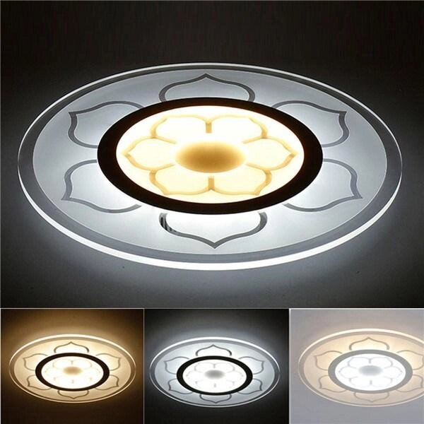 15W Modern Round Flower Acrylic LED Потолочные светильники Теплый белый / белый Лампа для гостиной AC220V - Bangg