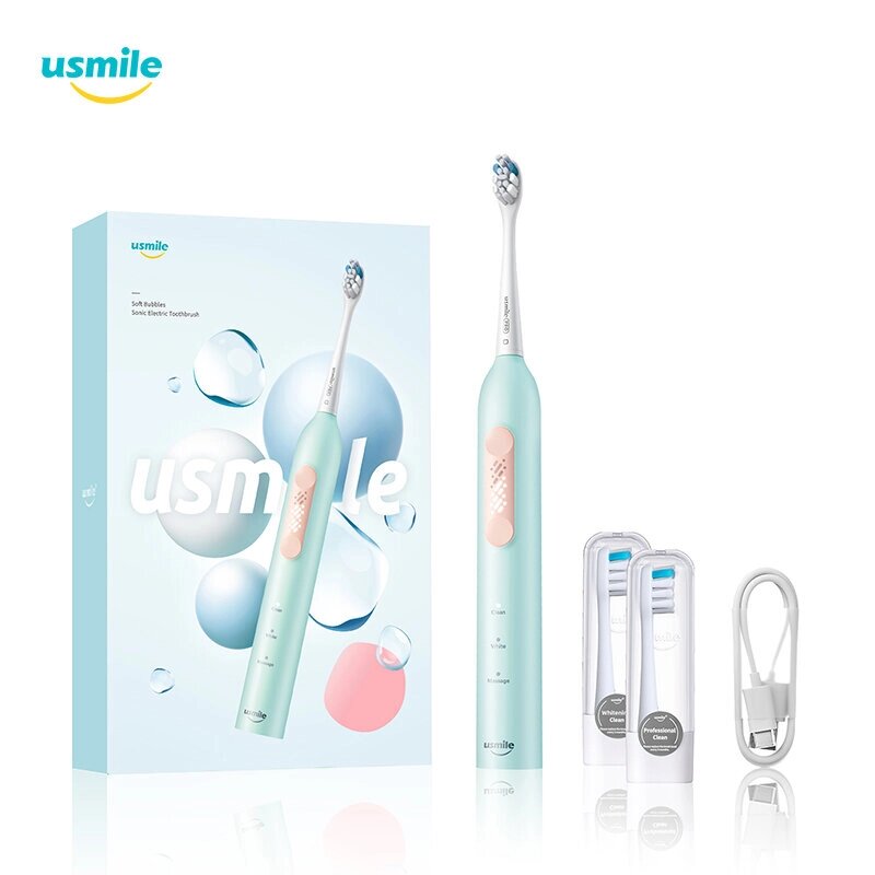 Usmile P4 Soft Электрическая зубная щетка Bubbles Sonic USB Быстрая перезаряжаемая IPX7 Водонепроницаемы Smart Tooth Щет - розница