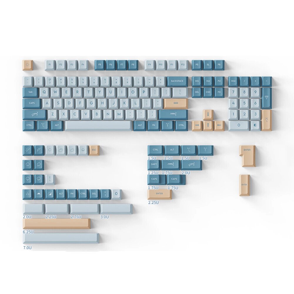 DAGK 143 Keys Weather PBT Keycap Set Cherry Profile Sublimation Custom Keycaps для Механический Клавиатура - выбрать