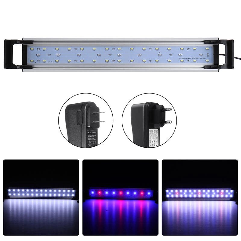 16W 60cm LED Аквариум Fish Tank Timing Fish Lights Submersible Растение Расти - характеристики