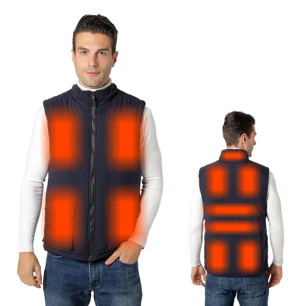 Жилет для мужчин и женщин с подогревом 11 Area Men Winter Smart Heating Cotton Vest Heated V Neck Vest Women Outdoor Fle - выбрать