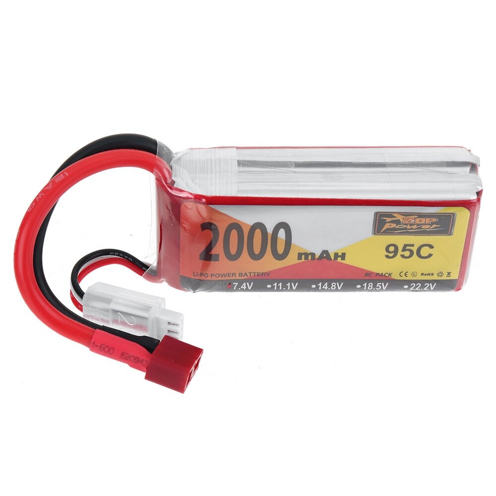 ZOP POWER 7.4V 2000mah 95C 2S lipo батарея T deans plug для RC дрон - гарантия