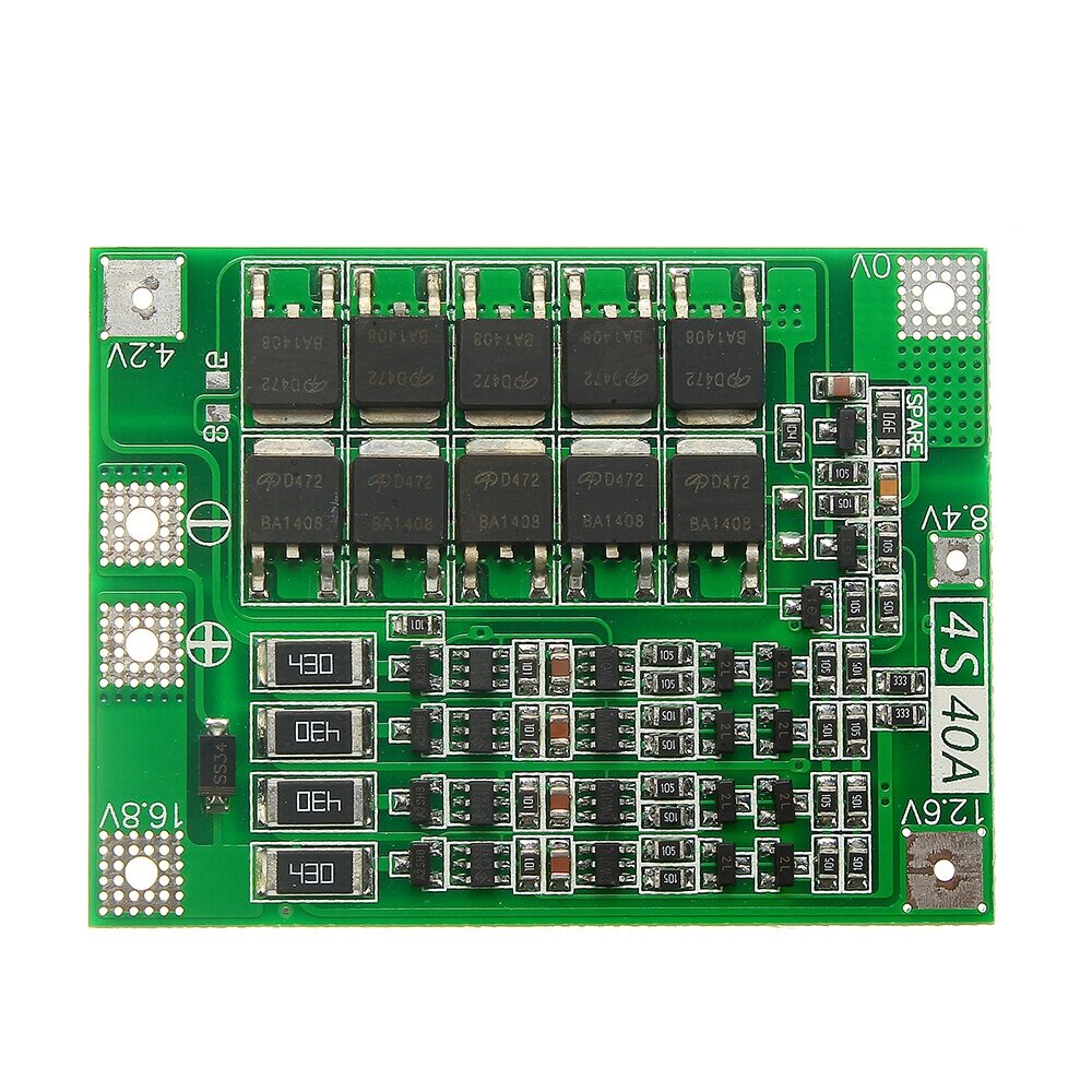 4S 40A литий-ионный литий Батарея 18650 зарядное устройство PCB плата защиты BMS с балансом для Дрель Мотор 14,8 В 16,8 - характеристики