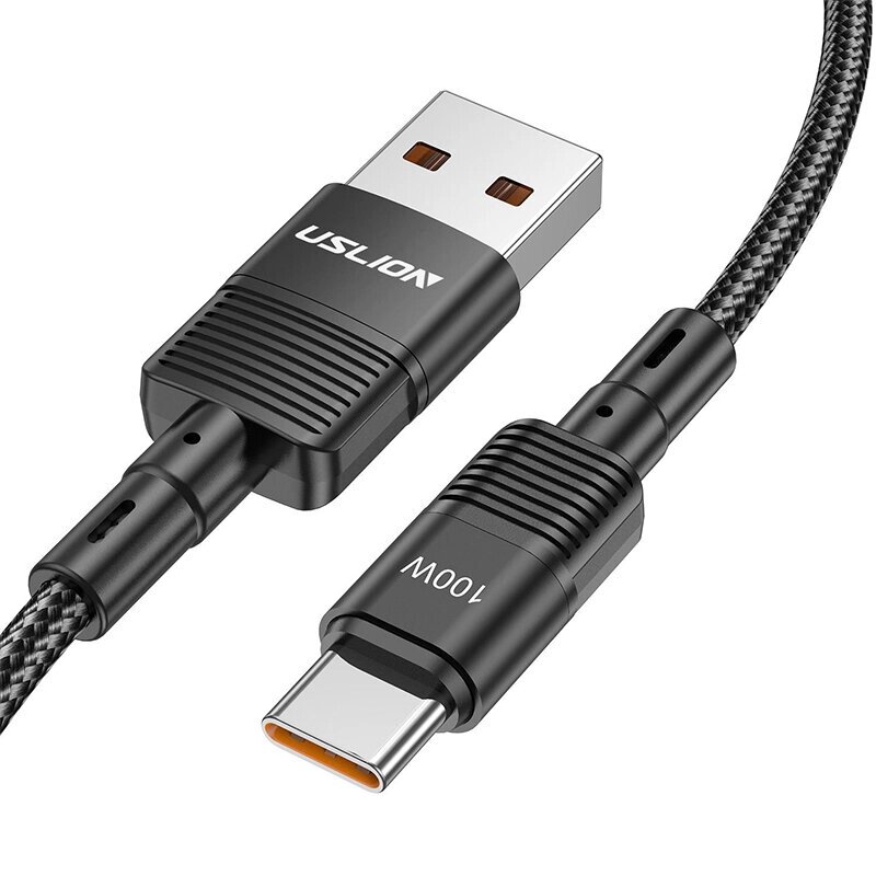 Кабель УСЛИОН 7A 100 Вт от USB-A до Тип-c для быстрой зарядки и передачи данных Медь Core Line 1M/длина 2 м для Huawei M - обзор