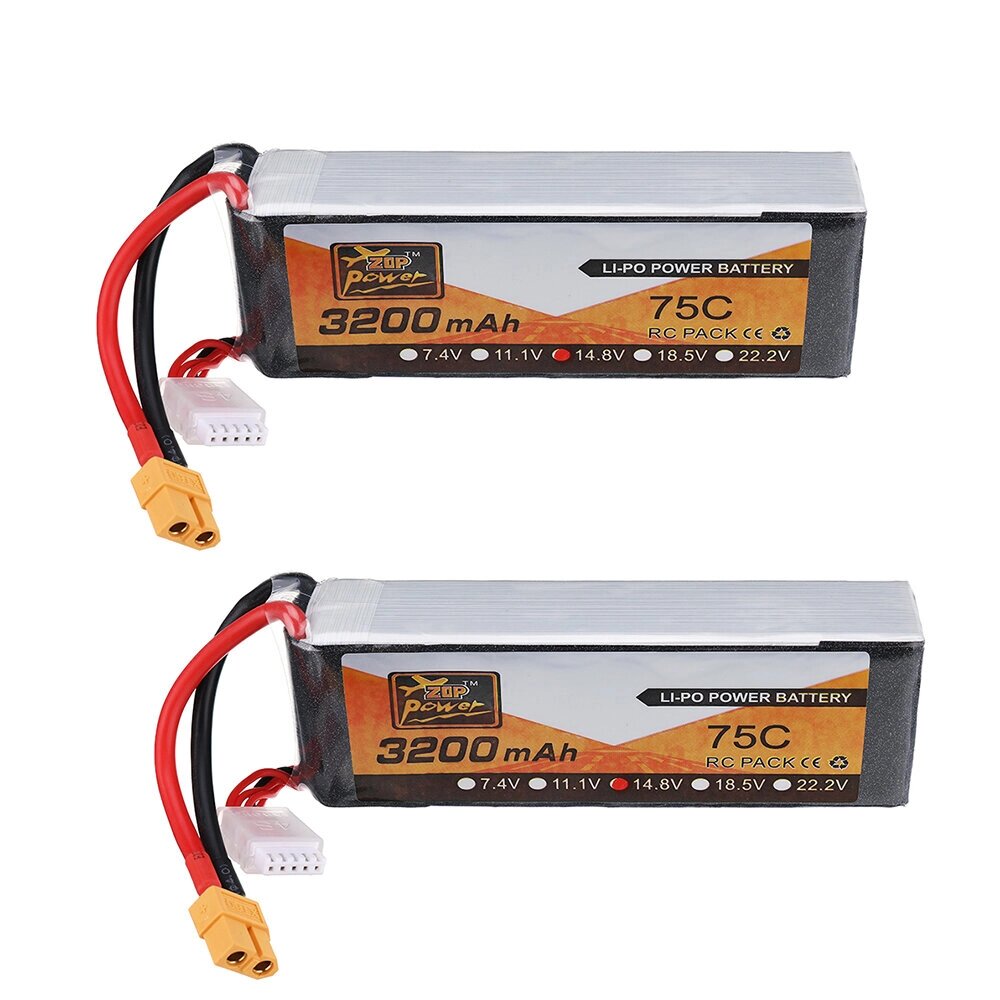 2Pcs ZOP Power 14,8V 3200mAh 75C 4S Lipo Батарея XT60 Plug для RC Самолета - обзор