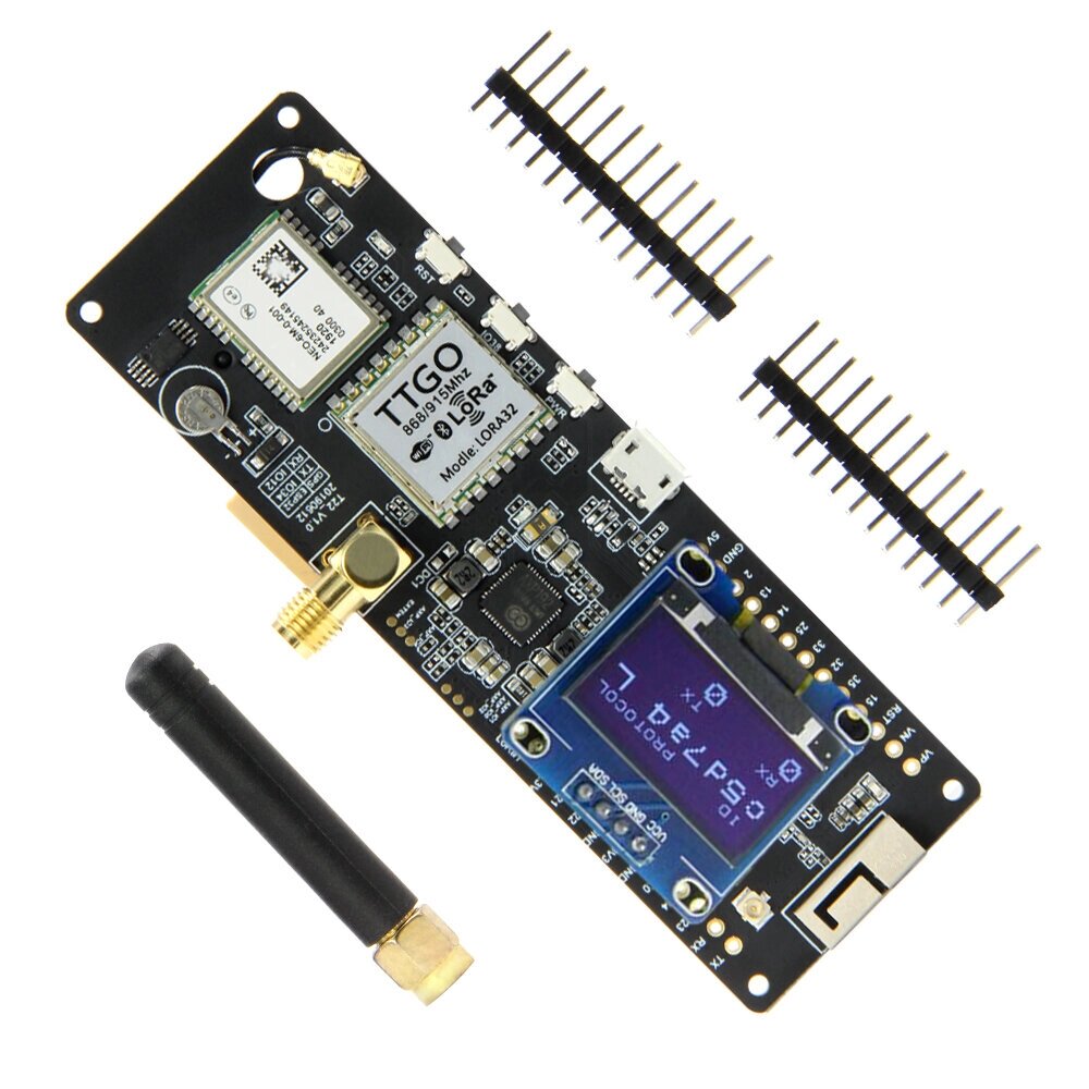 Lilygo TTGO T-beam ESP32 433/868/915/923mhz V1.1 wifi wireless bluetooth module GPS NEO-6M SMA LORA32 18650 battery hold - Bangg