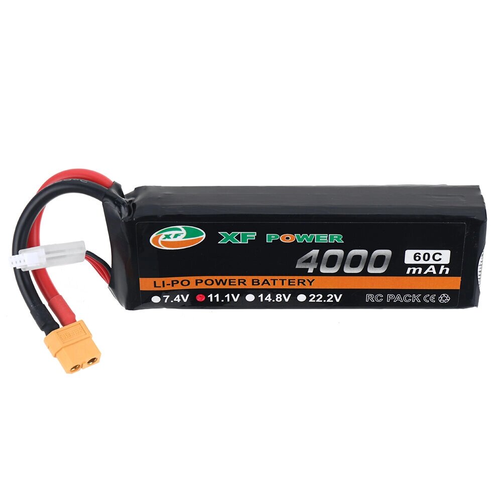 XF POWER 11,1 В 4000 мАч 60C 3S LiPo Батарея Разъем XT60 с разъемом T Deans для RC Дрон - Андижан