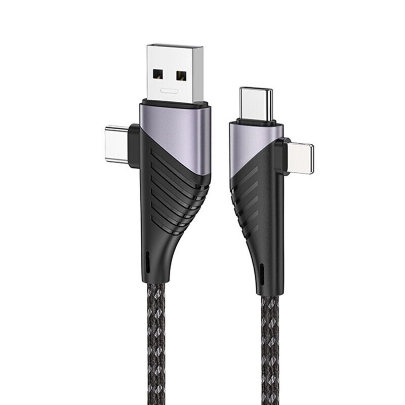 5A USB-A/Type-C для iP/Type-C Кабель для быстрой зарядки и передачи данных, луженый Медь Core Line, длина 1,2 м для iPho - обзор