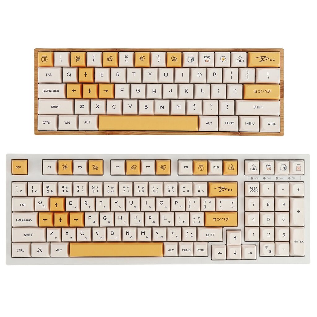 140 Key PBT Keycap XDA Profile Индивидуальный минималистичный белый мед Молоко Английский / японский Keycap для Механиче - розница