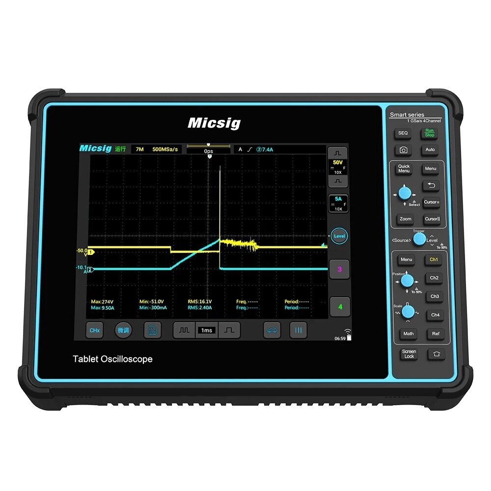 Micsig SATO1004 Automotive Tablet Oscilloscope 4 Channels 100MHz 1G Sa/S Digital Scopemeter APP Control - характеристики