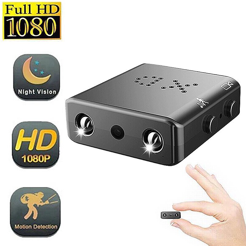 XD 1080P FHD Мини-камеры Ночное видение с ИК-подсветкой Охрана безопасности Микрокамера Петля обнаружения движения Видео - описание