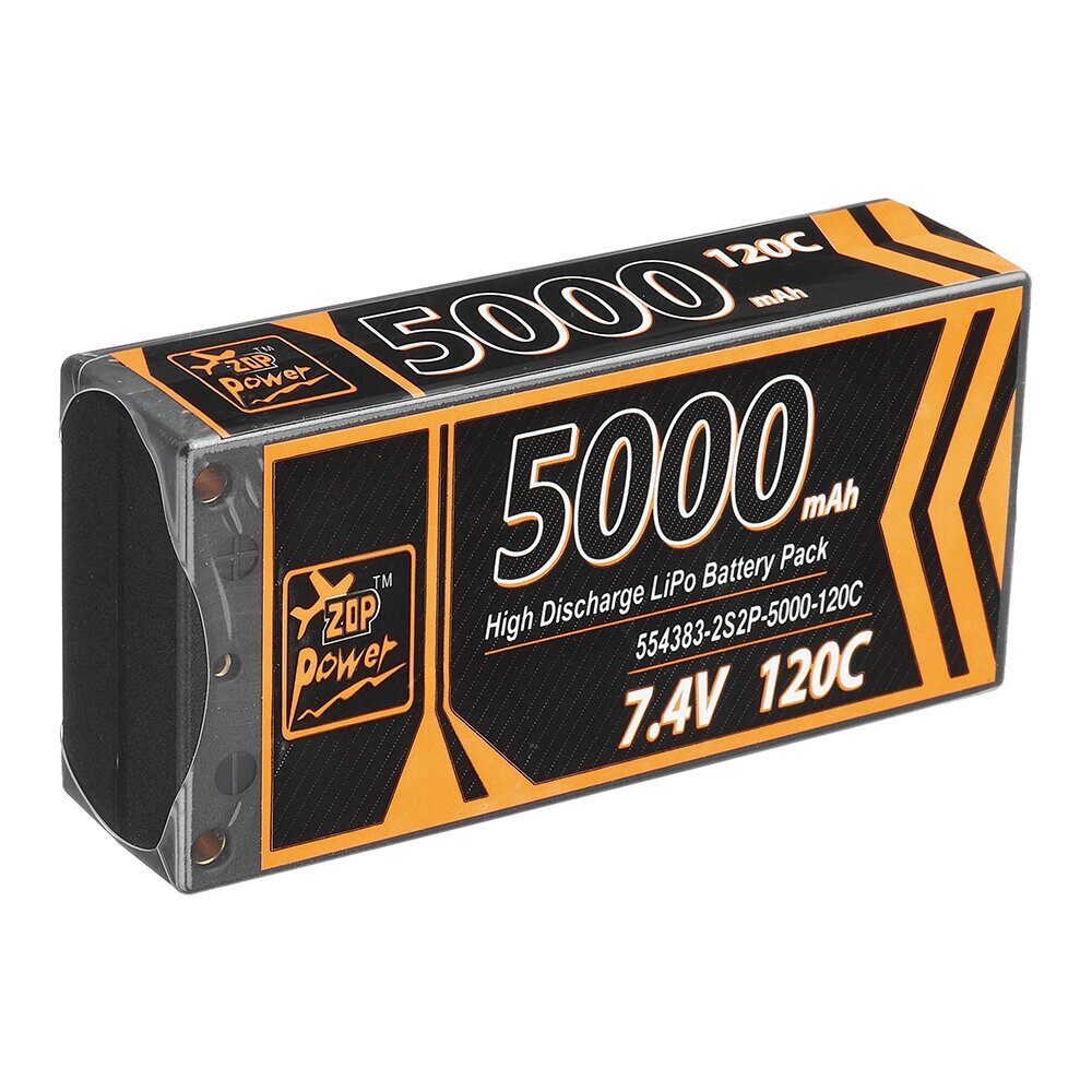 ZOP Power 7,4 В 5000 мАч 120C 2S Lipo Батарея T Deans Plug Hard Чехол для RC Авто - скидка