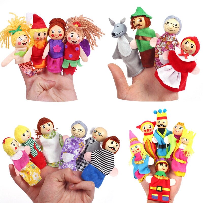 Рождество 7 типов Family Finger Puppets Set Soft Ткань Кукла Для детей Детский подарок Плюшевые игрушки - характеристики