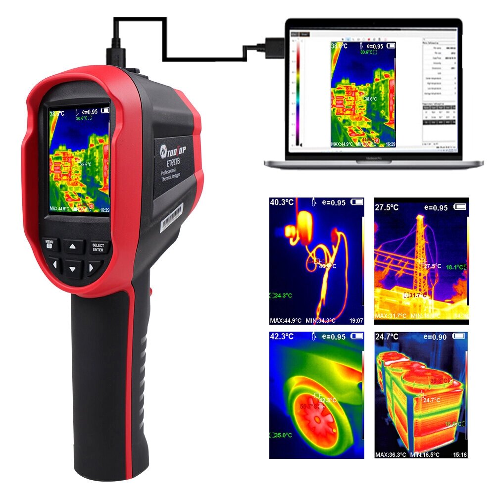 TOOLTOP ET692B 160*120 Infrared Thermal Imager -20~550 PC Software Analysis Industrial Thermal Imaging Camera Support 4 - Узбекистан