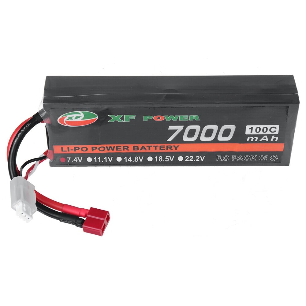 XF POWER 7.4V 7000mah 100C 2S lipo батарея разъем T deans для RC авто - интернет магазин