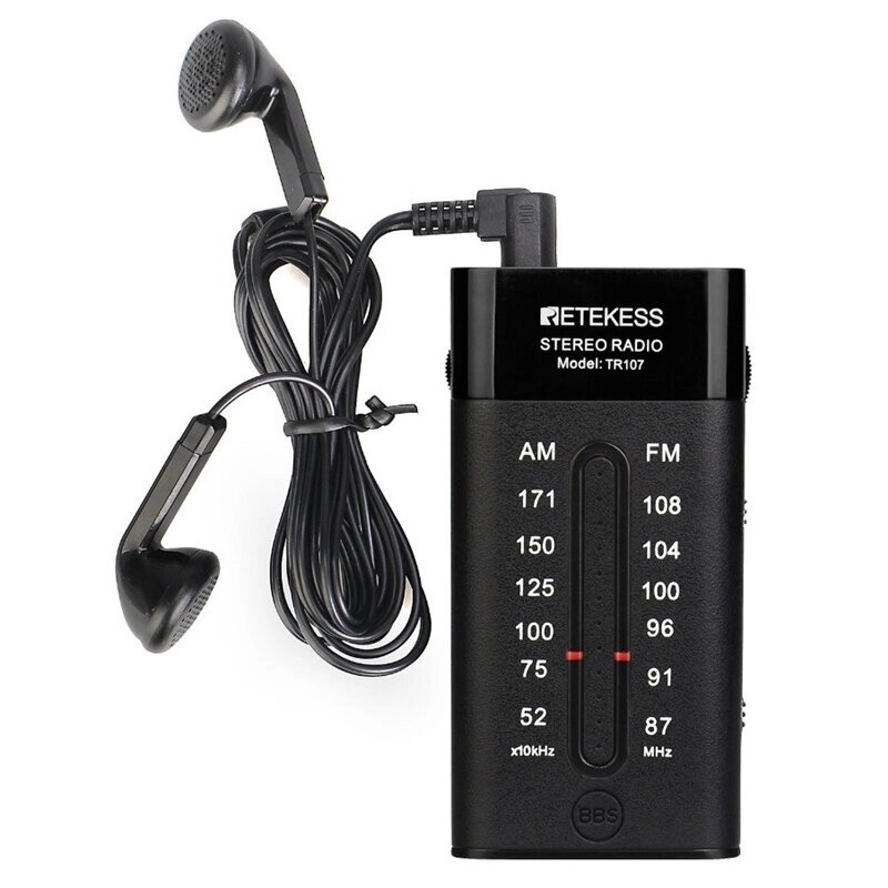 Retekes TR107 Portable Raidio Mini Pocket Радио FM AM Pointer Tuning Stereo Support BBS Mega Бас с Наушник Для прогулочн - описание