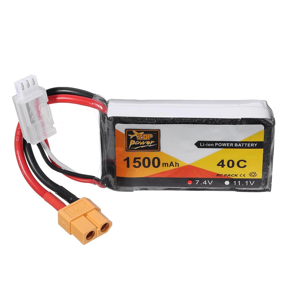 ZOP питания 7.4v 1500mah 40c 2S липо батарея XT60 штекер - сравнение