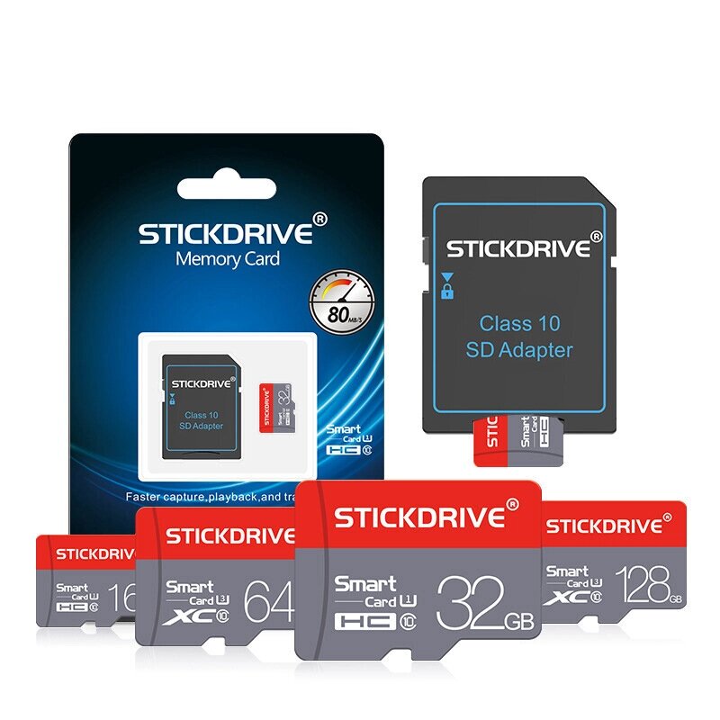 Stick. Drive Class 10 Высокоскоростная карта памяти TF Макс. 80 Мбит/с 8 ГБ 16GB 32GB 64GB 128 ГБ Micro SD карта для планш - описание