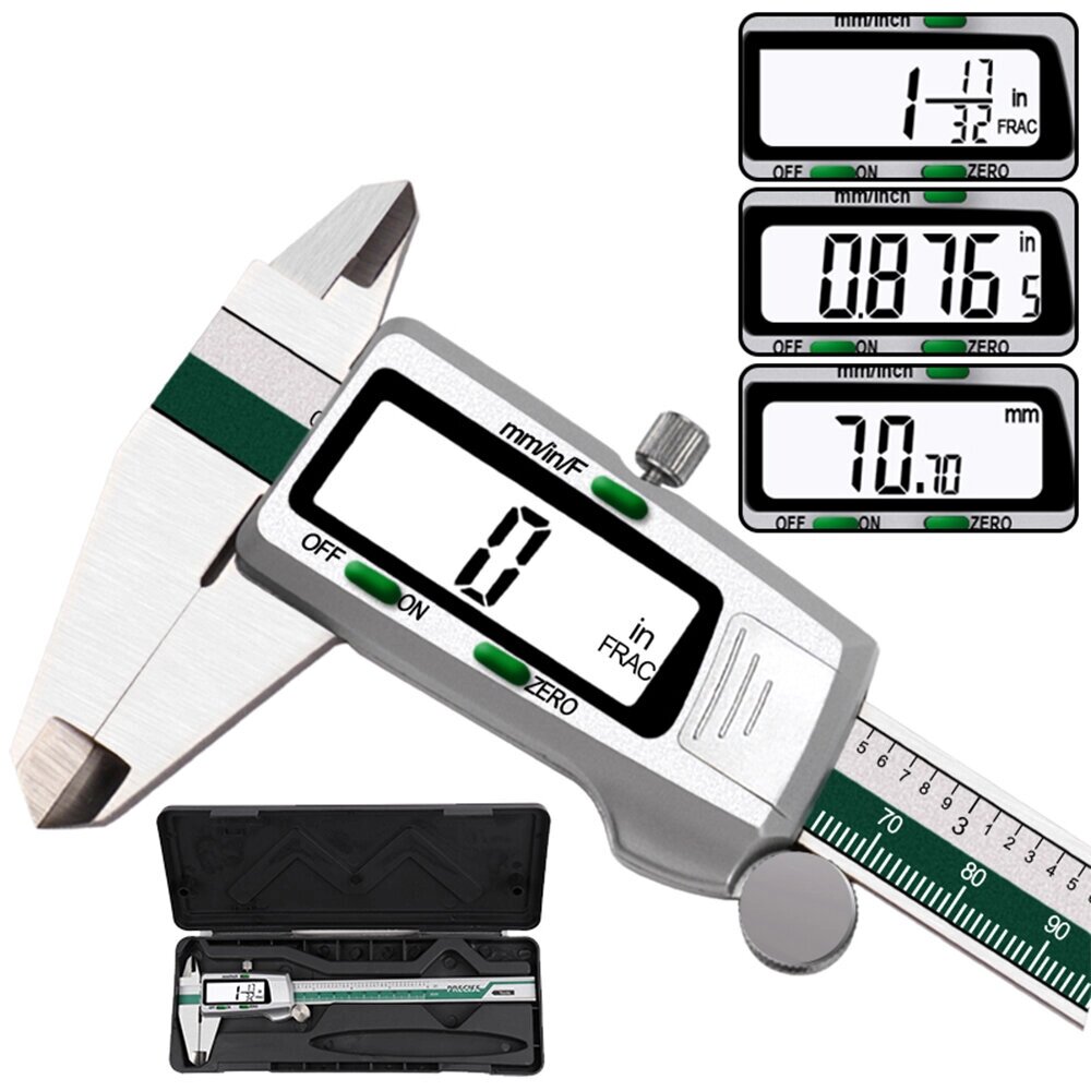 150mm Stainless Steel LCD Screen Display Digital Caliper 6 Inch Fraction / MM / Inch High Precision Stainless Steel LCD - гарантия