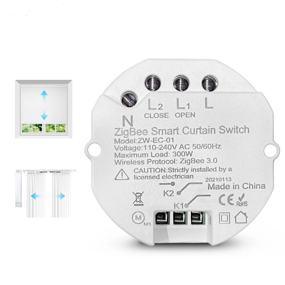 Zemismart Tuya ZB Inline Curtain Module Alexa Google Home Голосовое управление Smart Life APP Smartthings de. CONZ - скидка