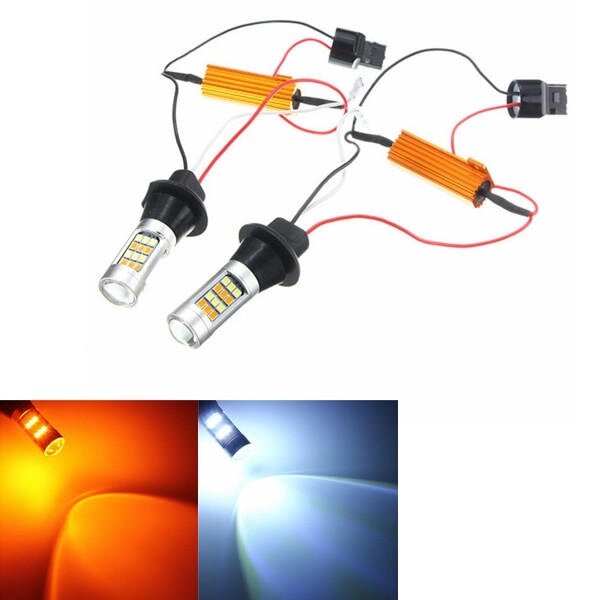 12V 20W 1000LM Dual Color 7440 2835 LED лампы для дневных ходовых огней, указатель поворота - гарантия