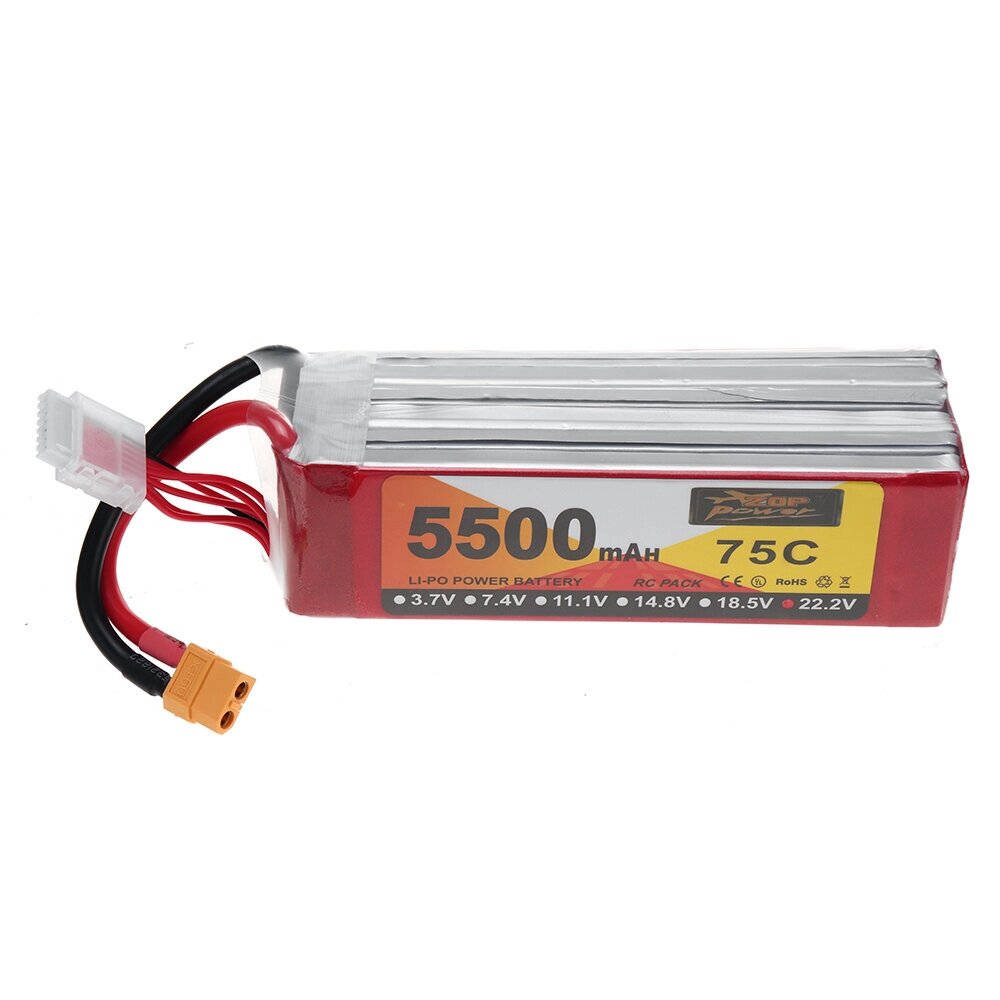 ZOP power 22,2 в 5500 мач 75C 6S lipo батарея разъем XT60 для RC дрон - отзывы