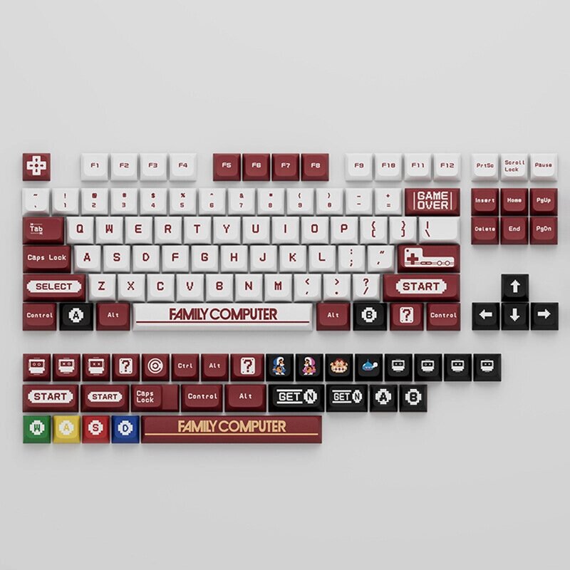 134 клавиши Red and White Game Machine PBT Keycap Set XDA Profile Sublimation Keycaps для 61/87/96/98/104/108 Механическ - характеристики